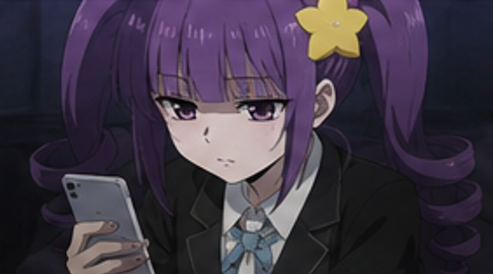 夜桜つぼみが描かれたアニメ本編の場面